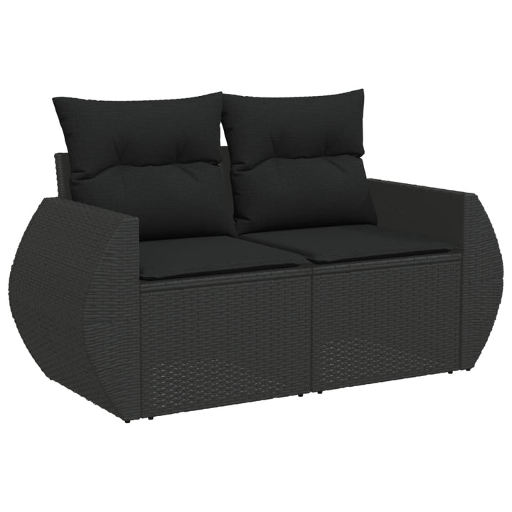 sofasæt til haven 10 dele med hynder polyrattan sort