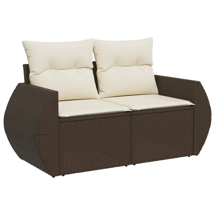 sofasæt til haven 10 dele med hynder polyrattan brun