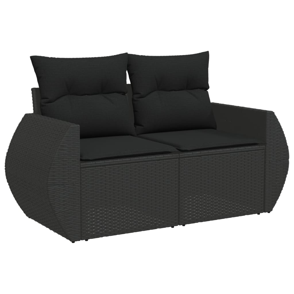 sofasæt til haven 10 dele med hynder polyrattan sort