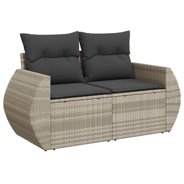 sofasæt til haven 10 dele med hynder polyrattan lysegrå