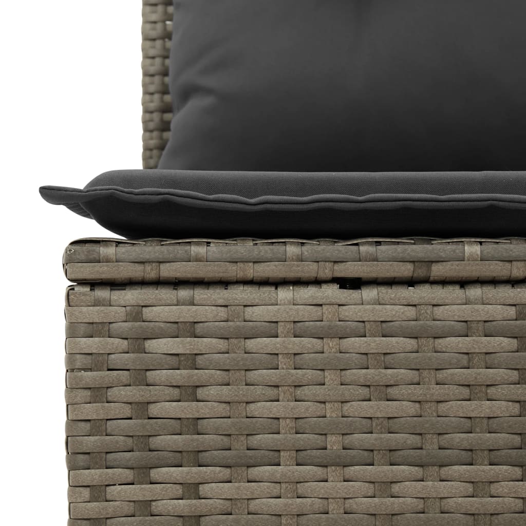 havesofasæt med 4 dele og hynder grå polyrattan