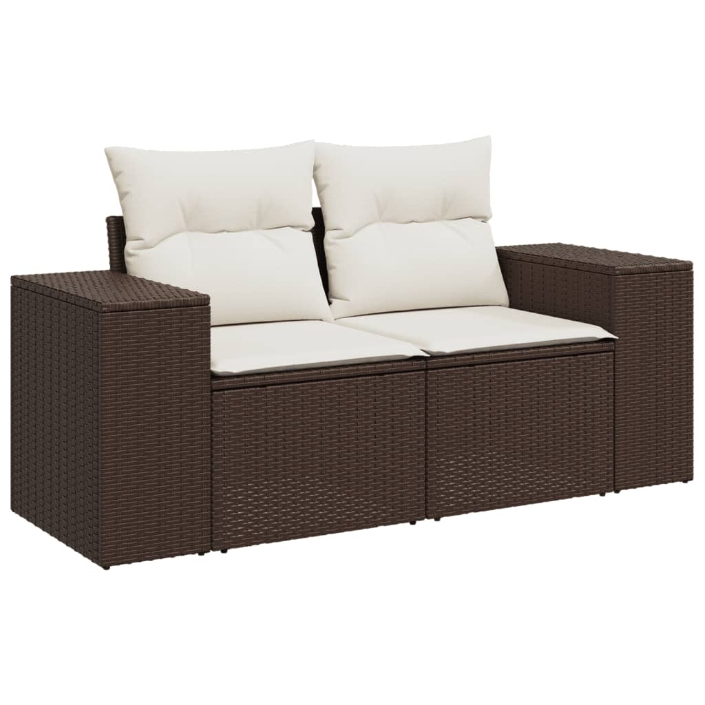 sofasæt til haven 4 dele med hynder polyrattan brun