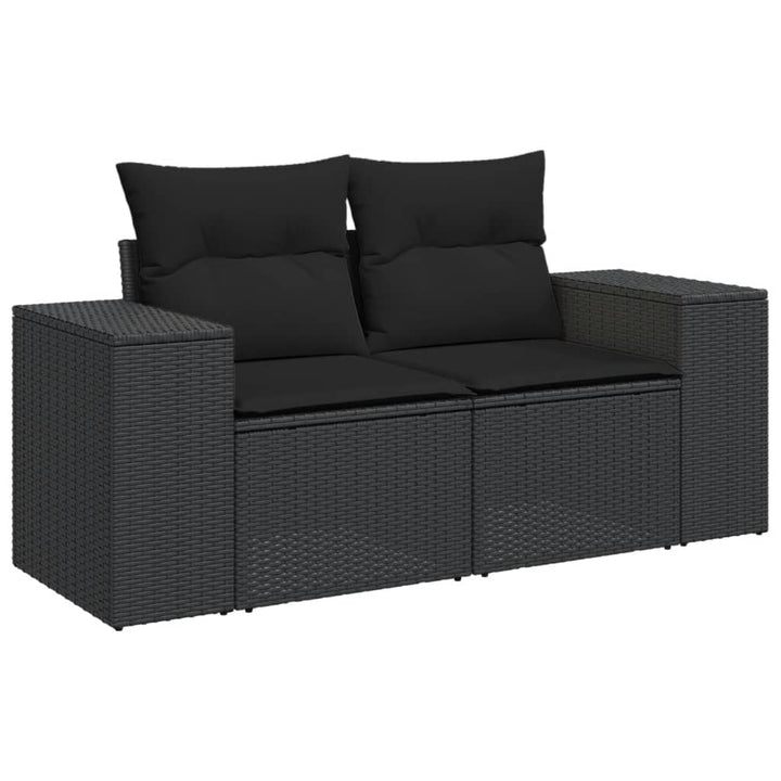 sofasæt til haven 8 dele med hynder polyrattan sort