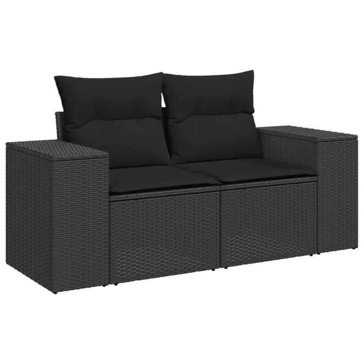 sofasæt til haven 9 dele med hynder polyrattan sort