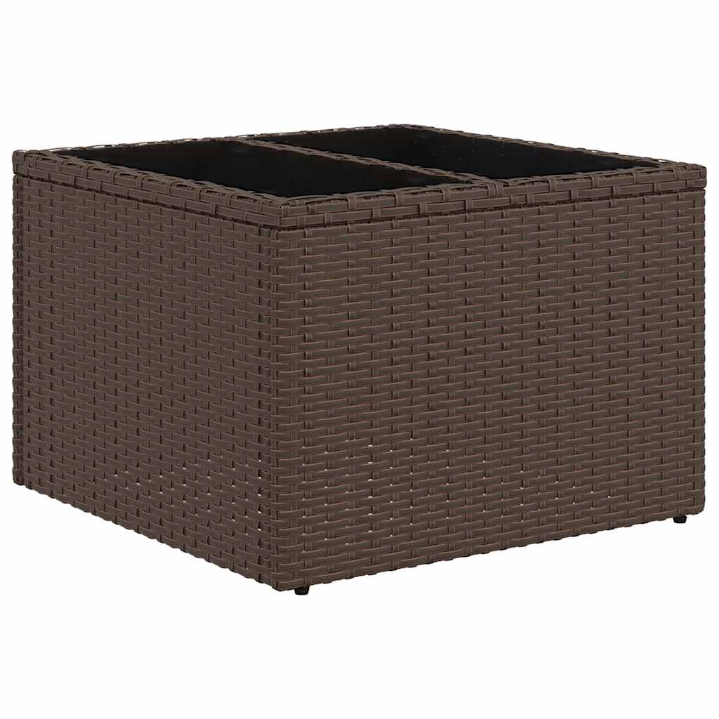 havesofasæt med 9 dele og hynder brun polyrattan