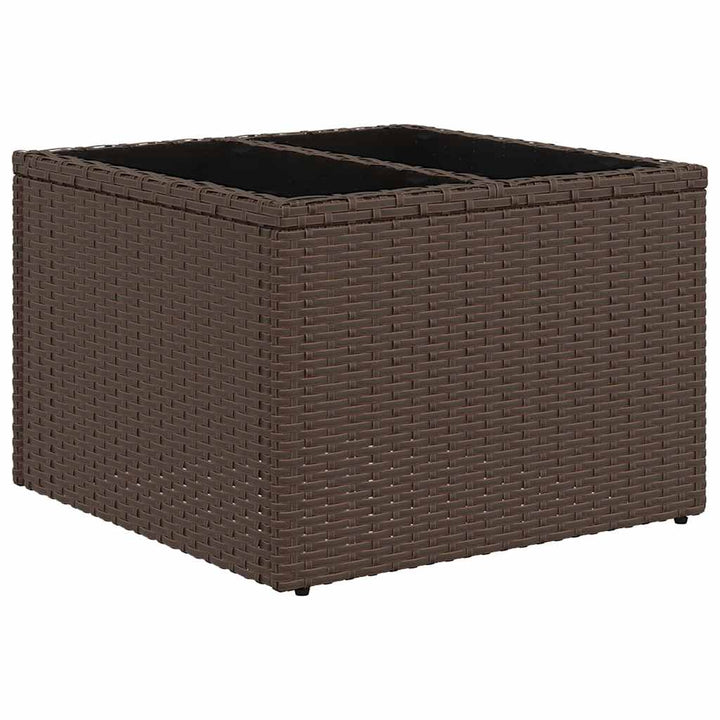havesofasæt med 9 dele og hynder brun polyrattan