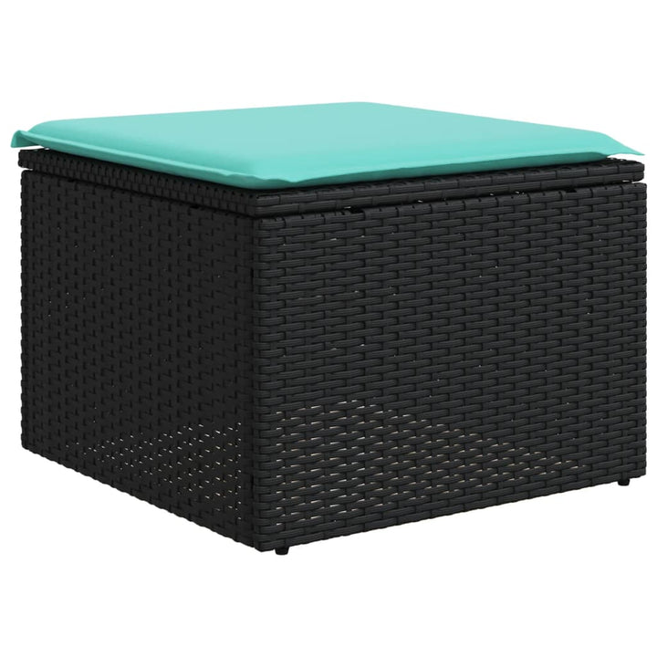 havesofasæt med 4 dele og hynder sort polyrattan