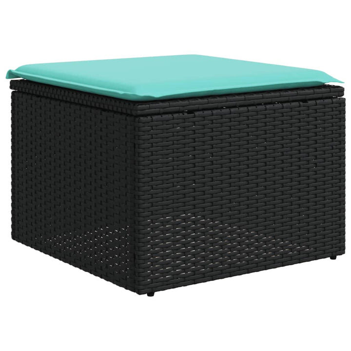 havesofasæt med 5 dele og hynder sort polyrattan