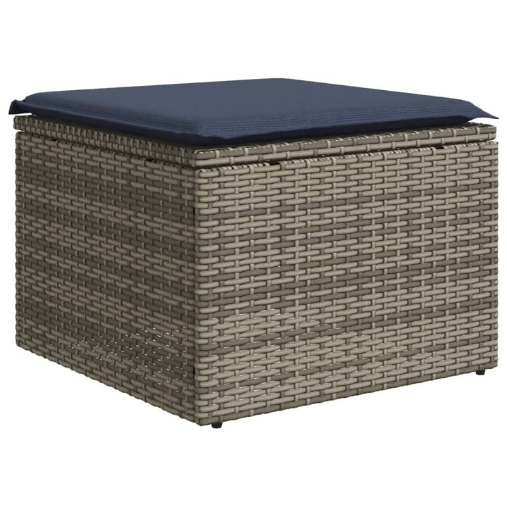 havesofasæt med 5 dele og hynder grå polyrattan