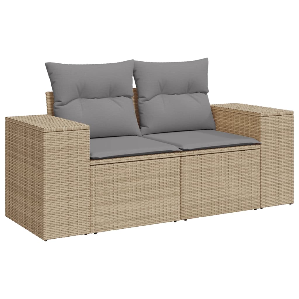 sofasæt til haven 6 dele med hynder polyrattan beige