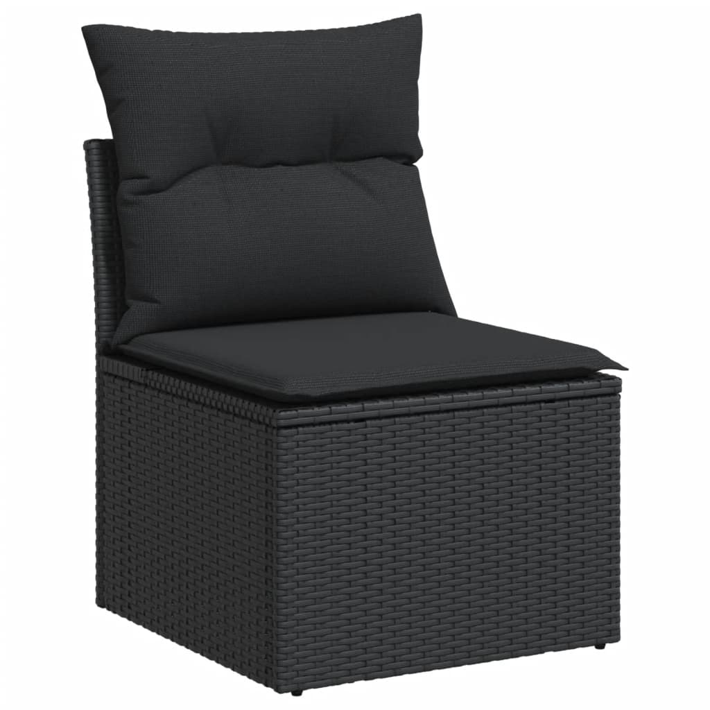 sofasæt til haven 4 dele med hynder polyrattan sort