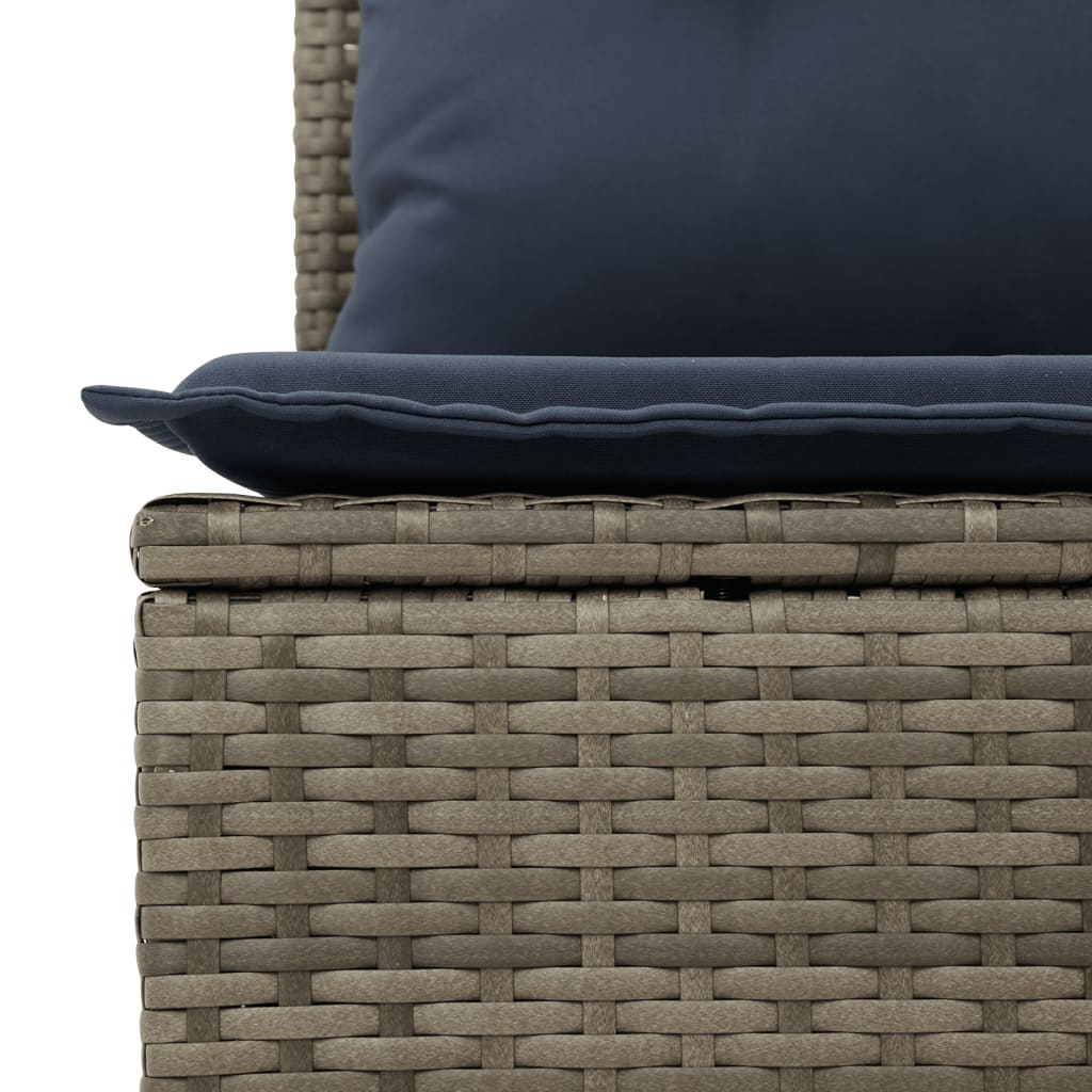 havesofasæt med 5 dele og hynder grå polyrattan