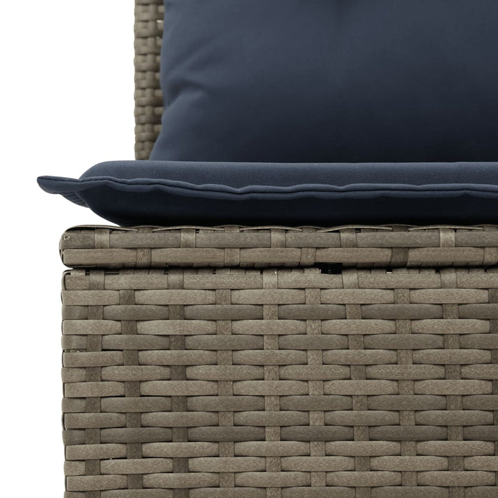 havesofasæt med 5 dele og hynder grå polyrattan