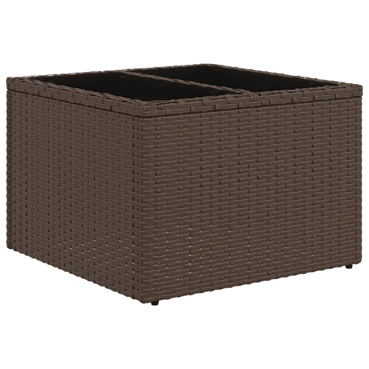 havesofasæt med 5 dele og hynder brun polyrattan