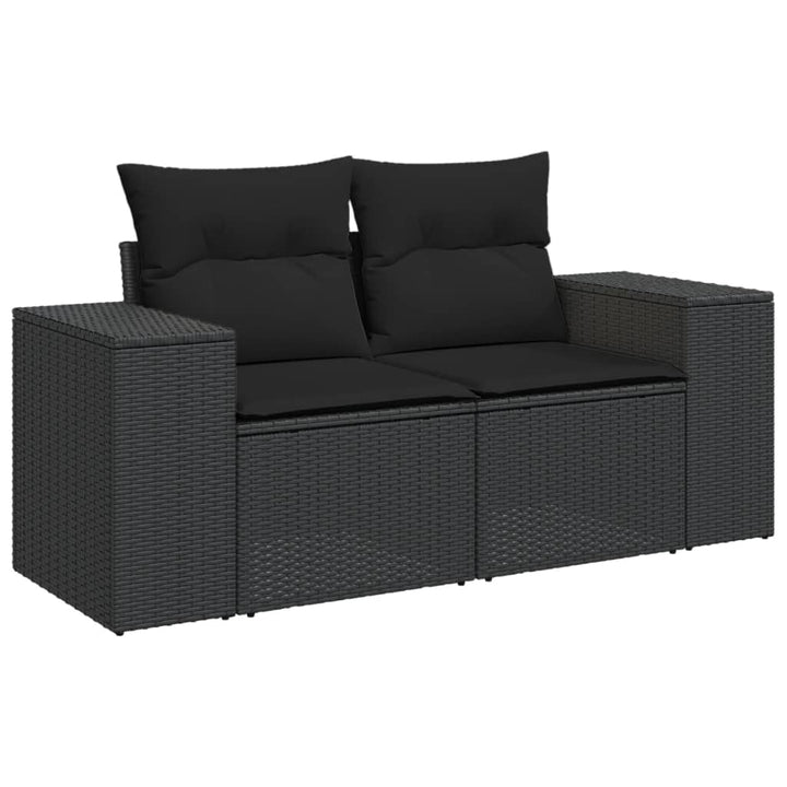 sofasæt til haven 9 dele med hynder polyrattan sort