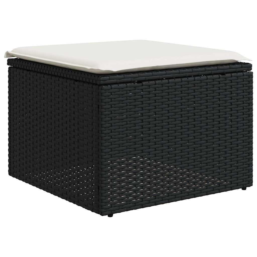 sofasæt til haven 7 dele med hynder polyrattan sort