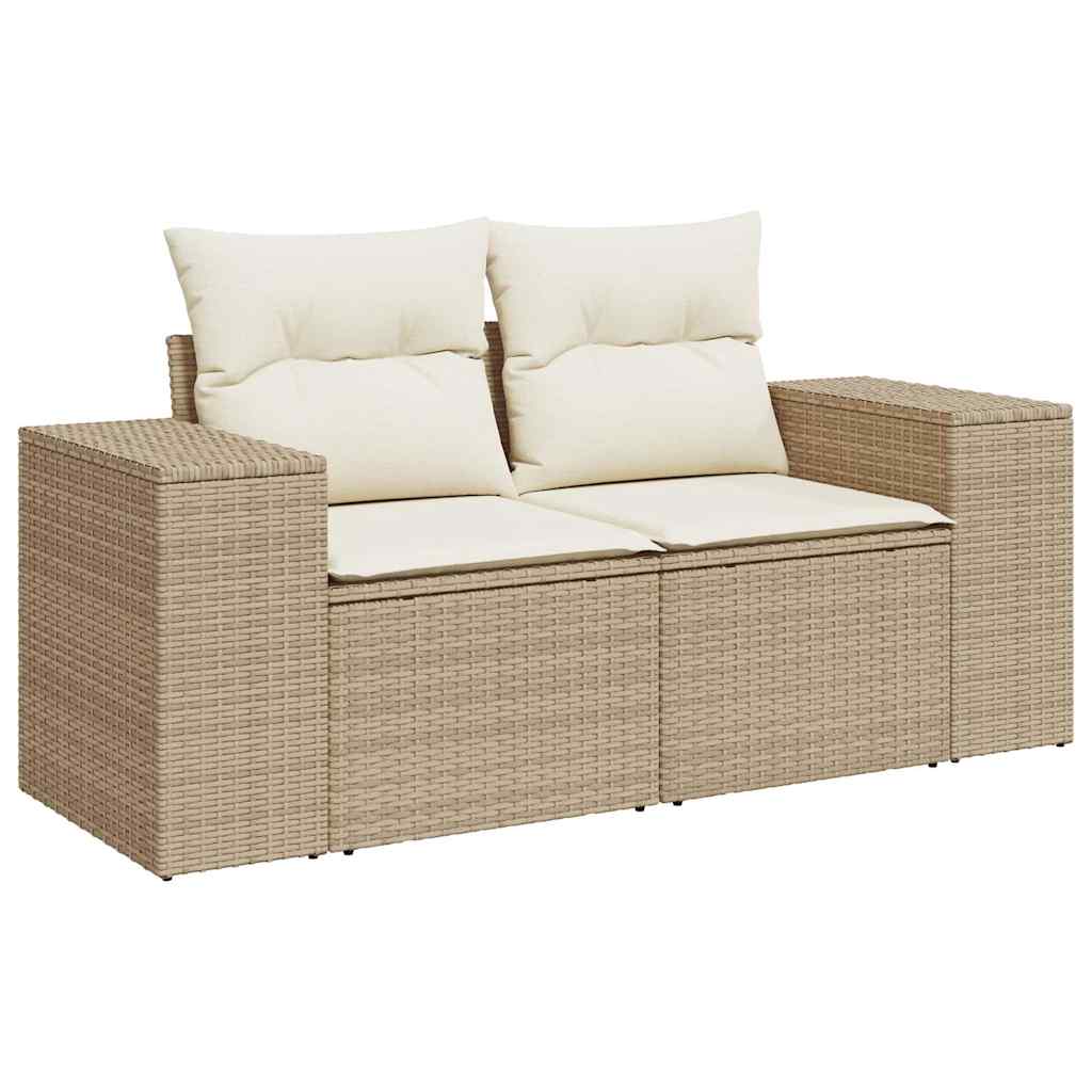sofasæt til haven 7 dele med hynder polyrattan beige
