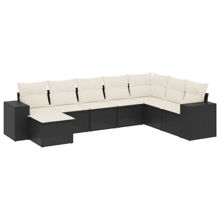 sofasæt til haven 8 dele med hynder polyrattan sort