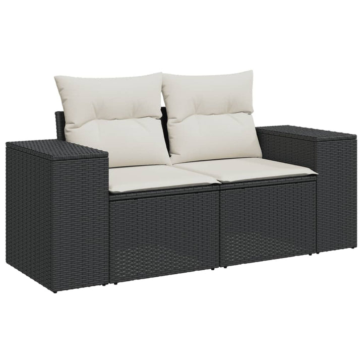 sofasæt til haven 8 dele med hynder polyrattan sort