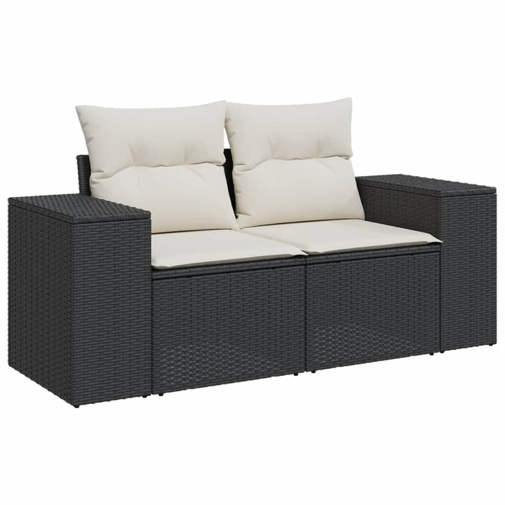 sofasæt til haven 9 dele med hynder polyrattan sort