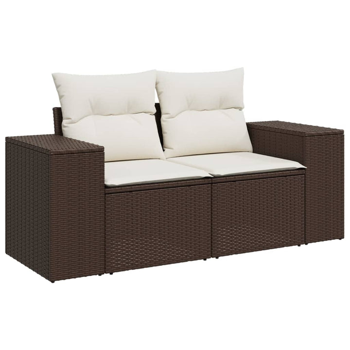 sofasæt til haven 10 dele med hynder polyrattan brun