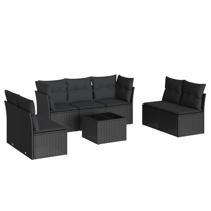 sofasæt til haven 8 dele med hynder polyrattan sort