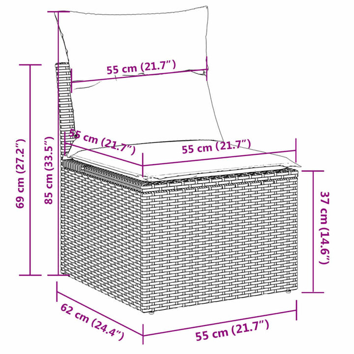 sofasæt til haven 4 dele med hynder polyrattan sort