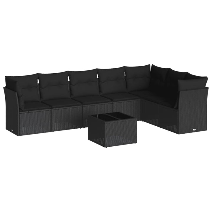 sofasæt til haven 8 dele med hynder polyrattan sort