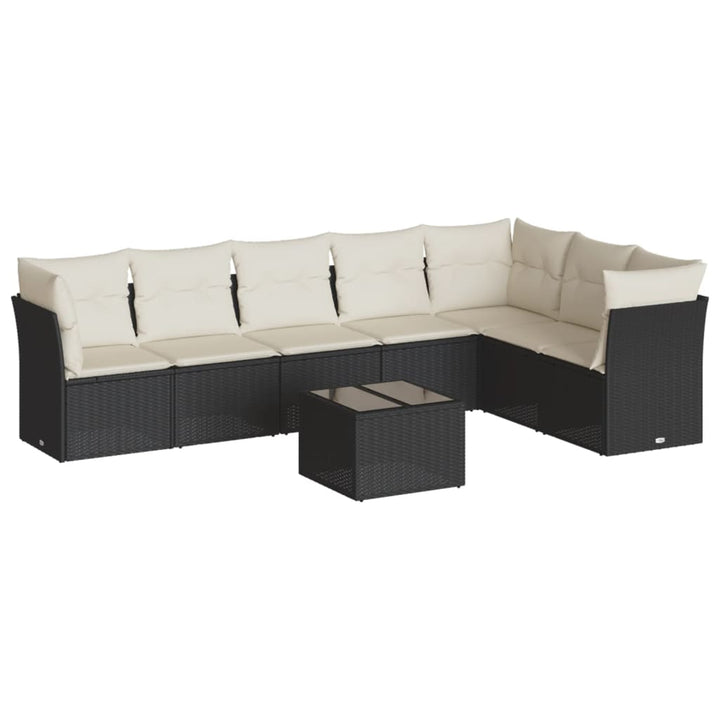 sofasæt til haven 8 dele med hynder polyrattan sort