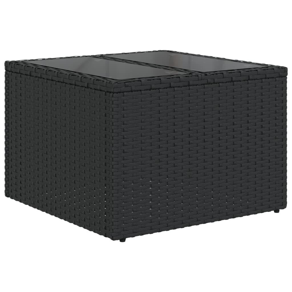 sofasæt til haven 7 dele med hynder polyrattan sort