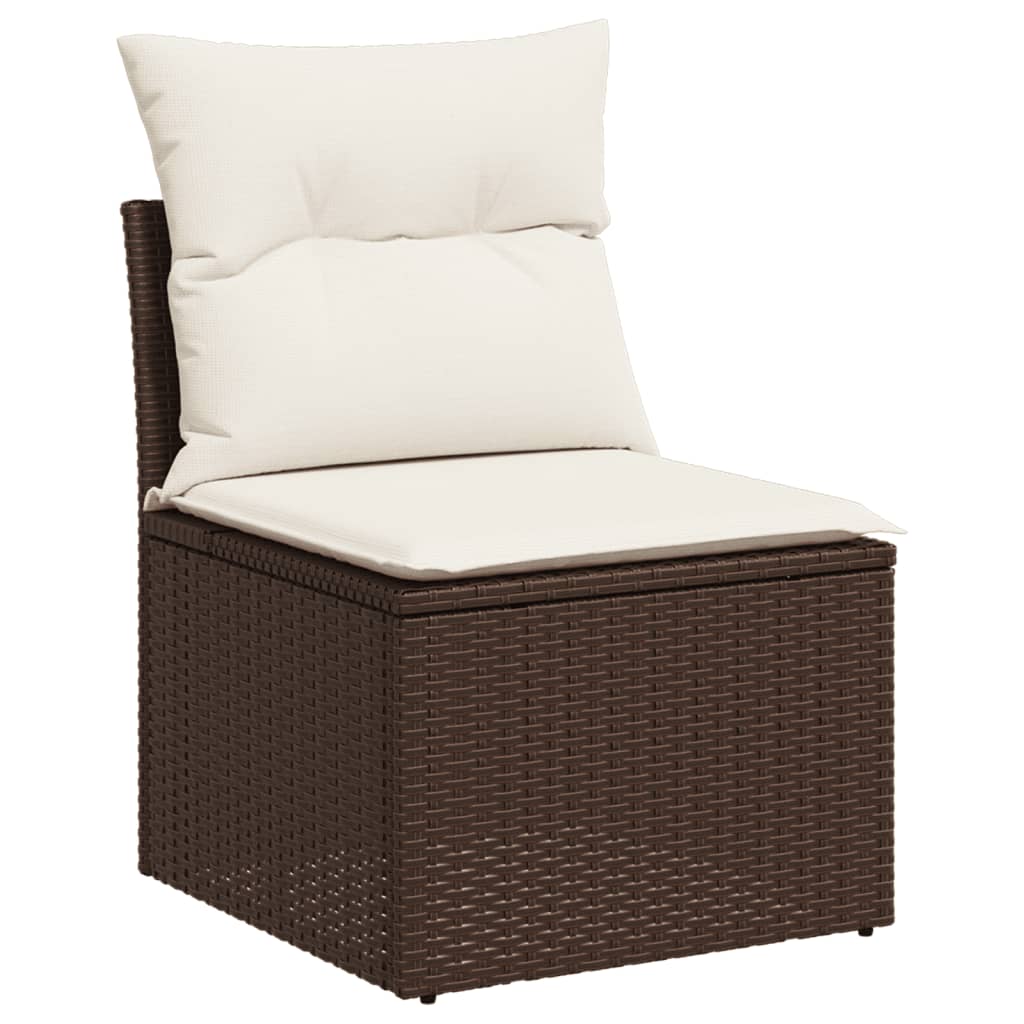 sofasæt til haven 13 dele med hynder polyrattan brun