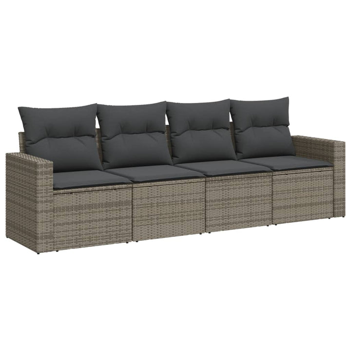 sofasæt til haven 4 dele med hynder polyrattan grå