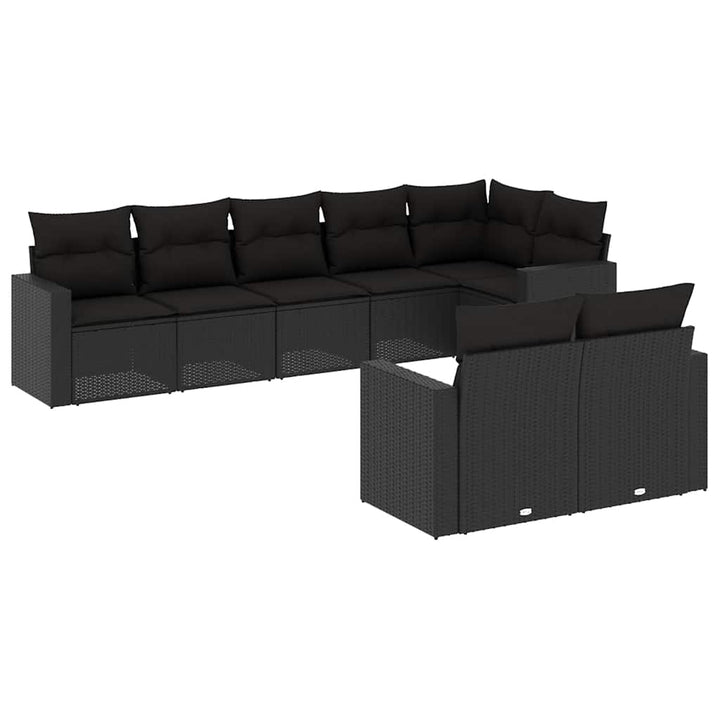 sofasæt til haven 8 dele med hynder polyrattan sort
