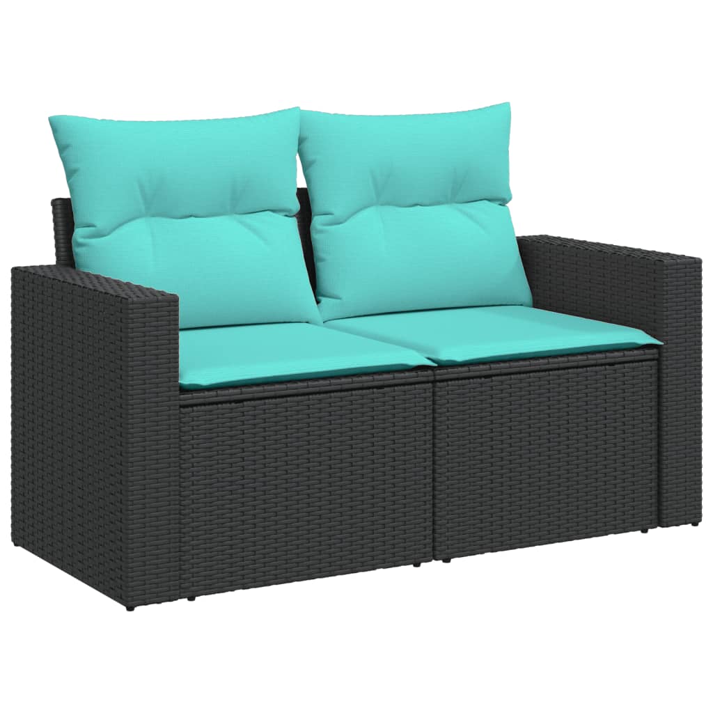 sofasæt til haven 9 dele med hynder polyrattan sort