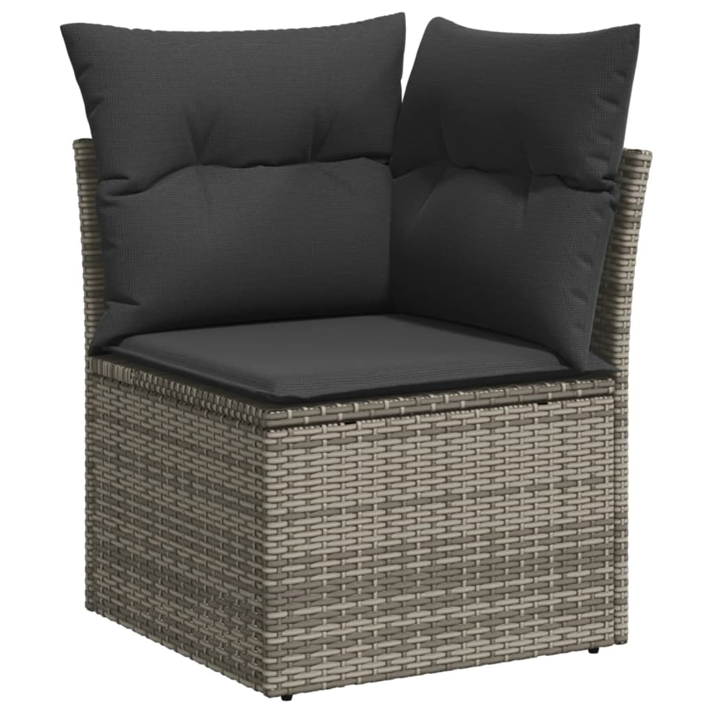 sofasæt til haven 9 dele med hynder polyrattan grå