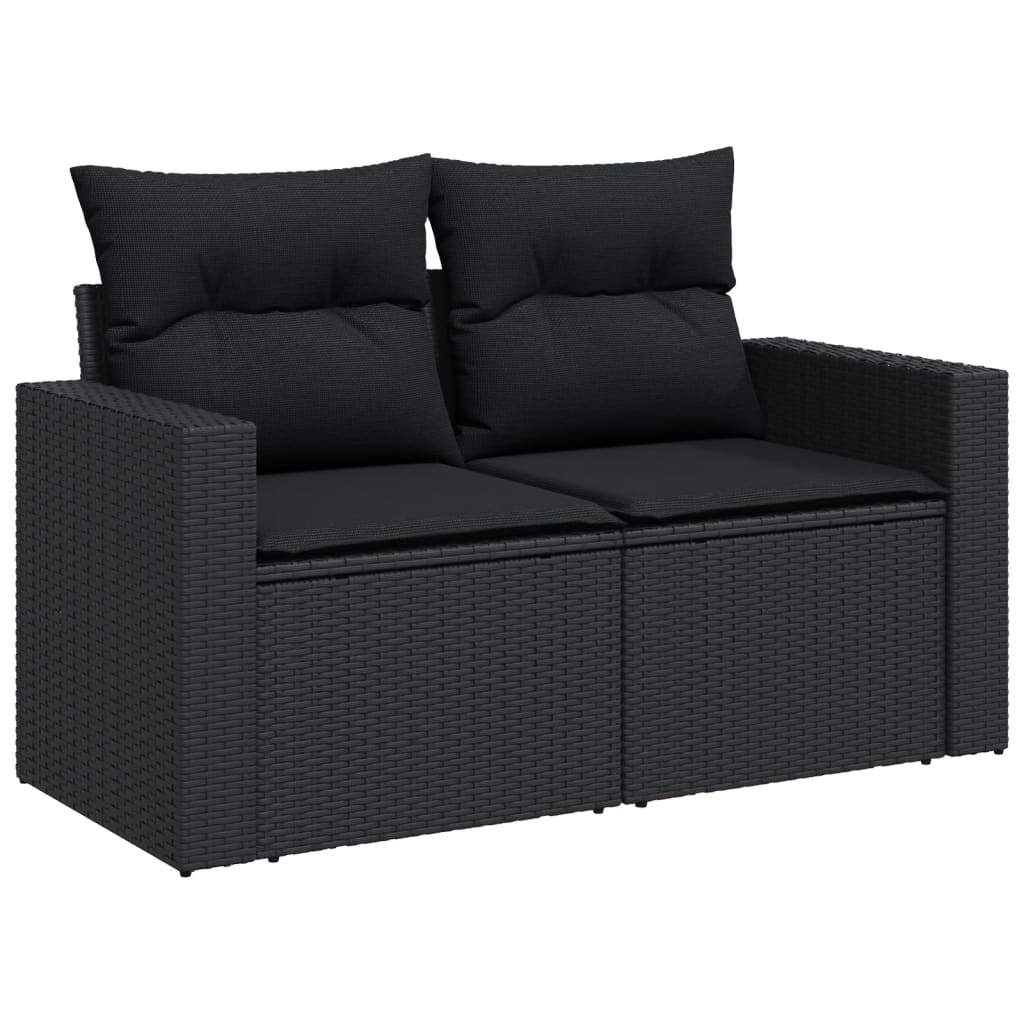 sofasæt til haven 10 dele med hynder polyrattan sort