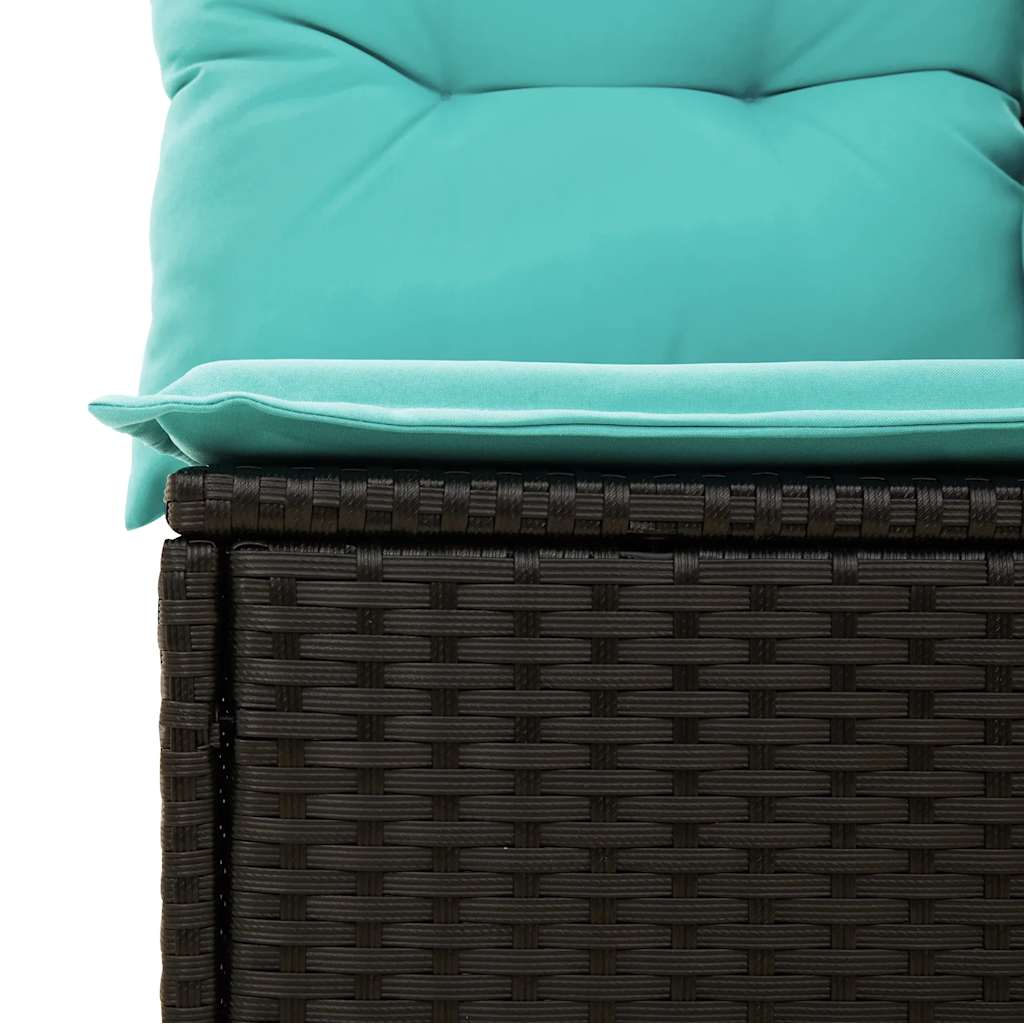 11-delt havesofasæt med hynder sort polyrattan