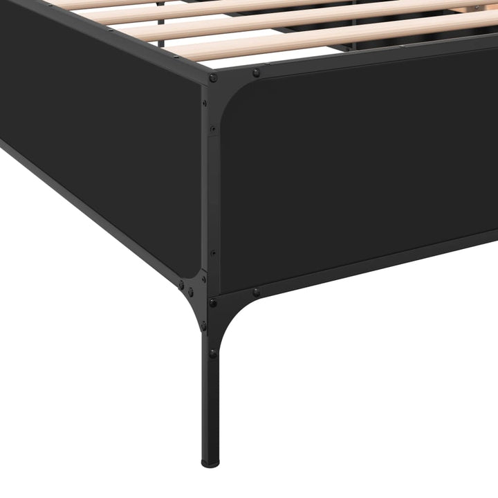 sengeramme 100x200 cm konstrueret træ og metal sort