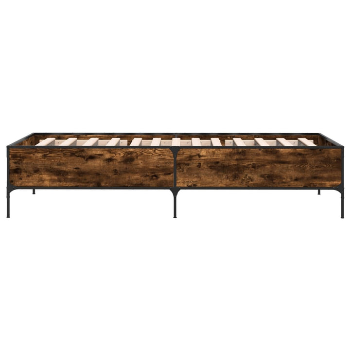 sengeramme 100x200 cm konstrueret træ og metal røget eg