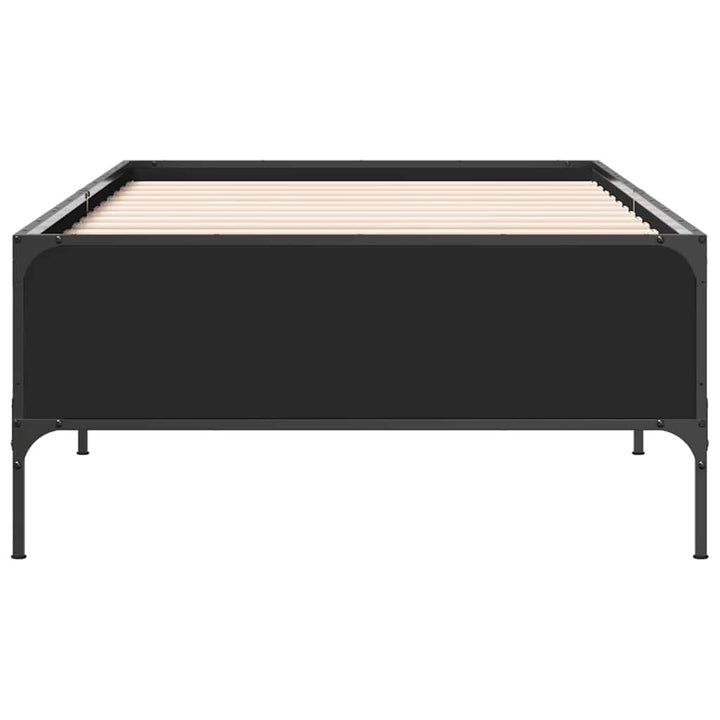 sengeramme 90x200 cm konstrueret træ og metal sort
