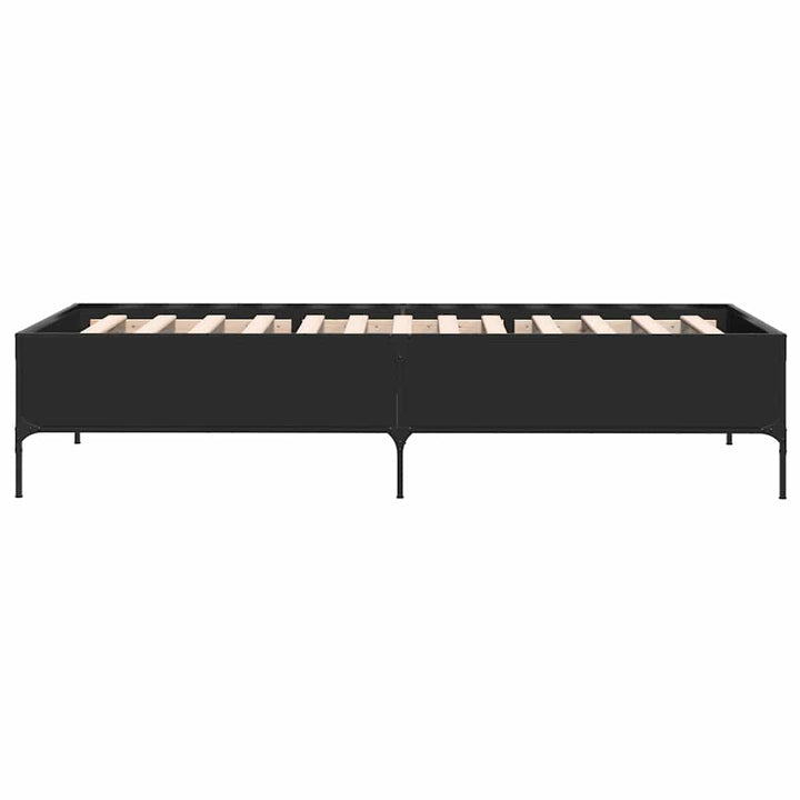 sengeramme 90x200 cm konstrueret træ og metal sort