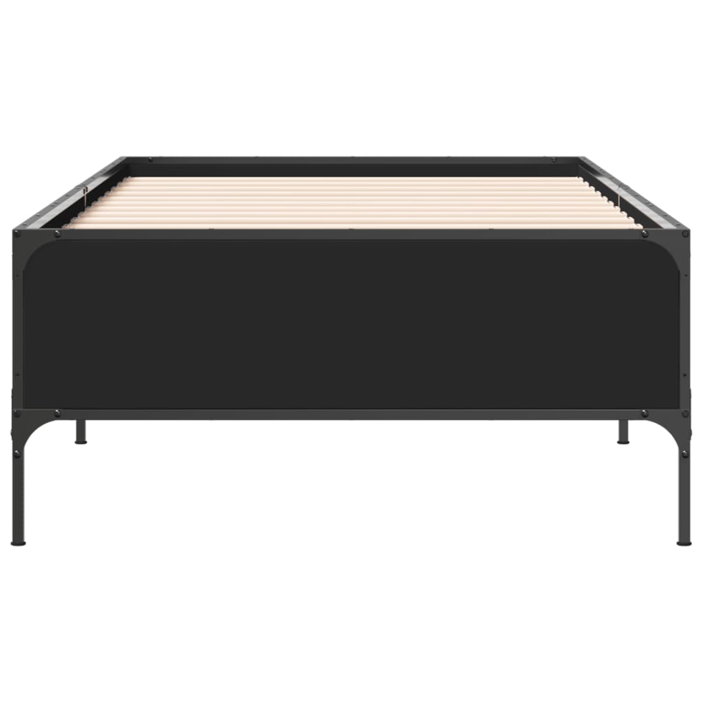 sengeramme 90x190 cm konstrueret træ og metal sort