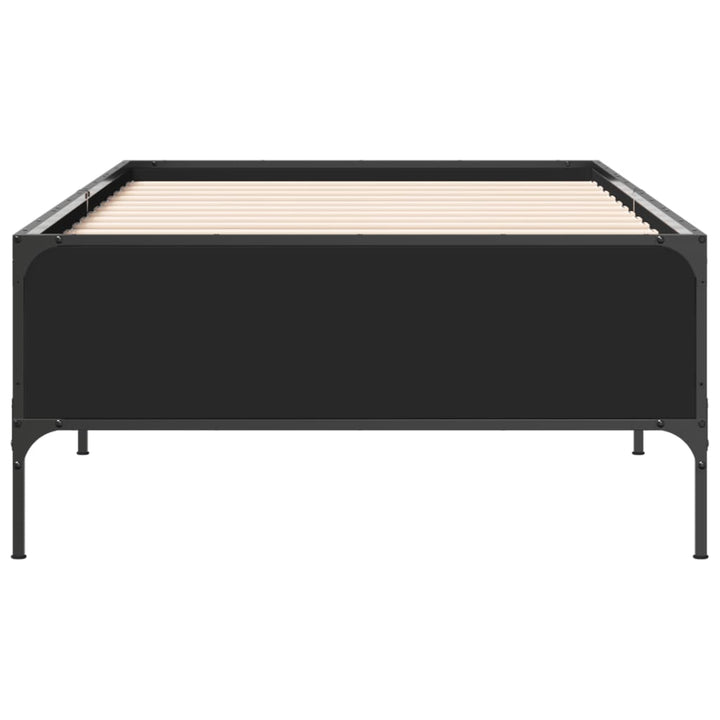 sengeramme 90x190 cm konstrueret træ og metal sort