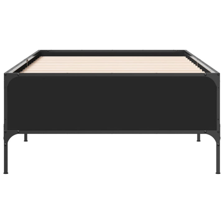 sengeramme 75x190 cm konstrueret træ og metal sort