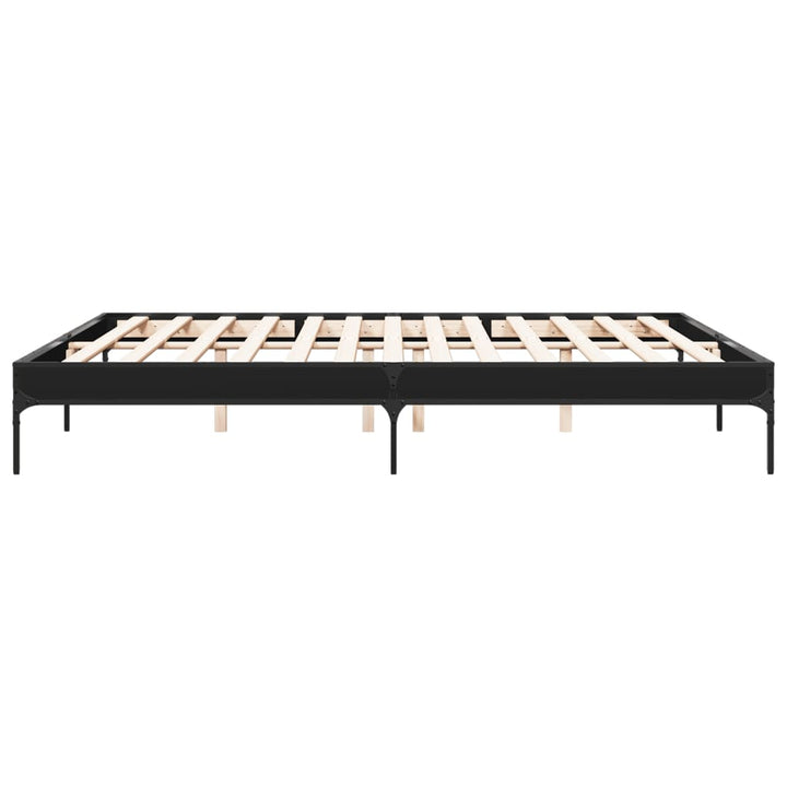 sengestel 200x200 cm konstrueret træ og metal sort