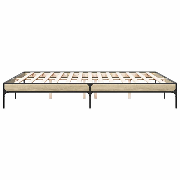 sengestel 200x200 cm konstrueret træ og metal sonoma-eg