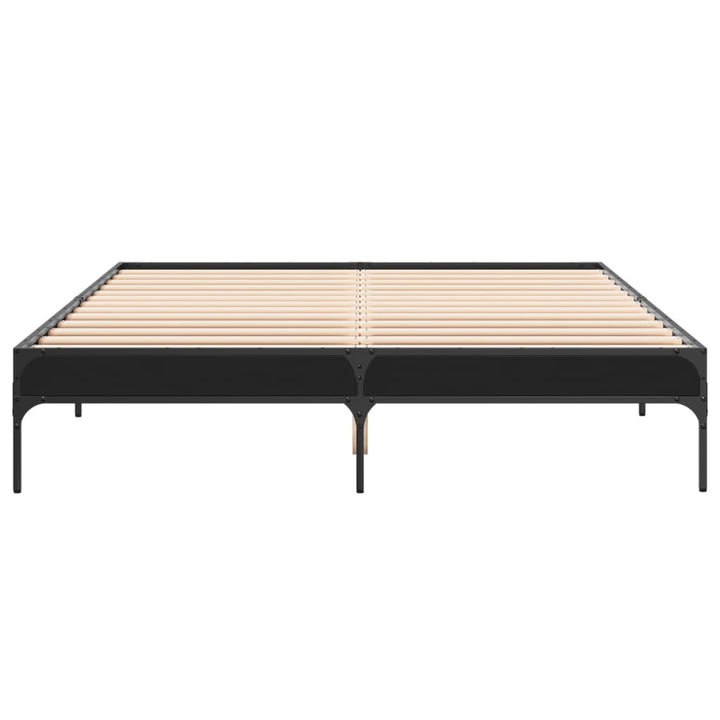 sengestel 150x200 cm konstrueret træ og metal sort