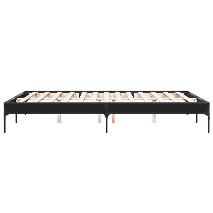sengestel 150x200 cm konstrueret træ og metal sort