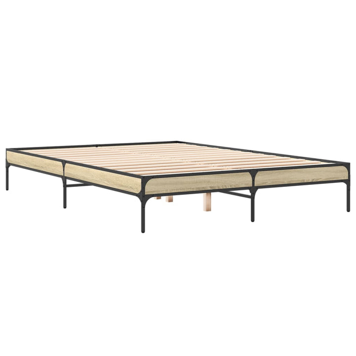 sengestel 150x200 cm konstrueret træ og metal sonoma-eg