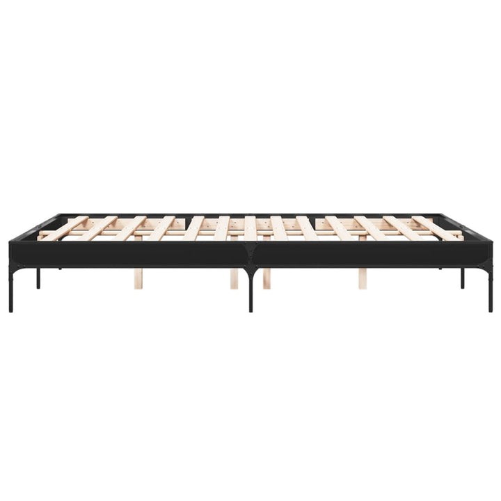 sengestel 140x200 cm konstrueret træ og metal sort